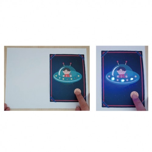 LED 창의 우주선 카드 만들기(5인세트 / 개별포장)