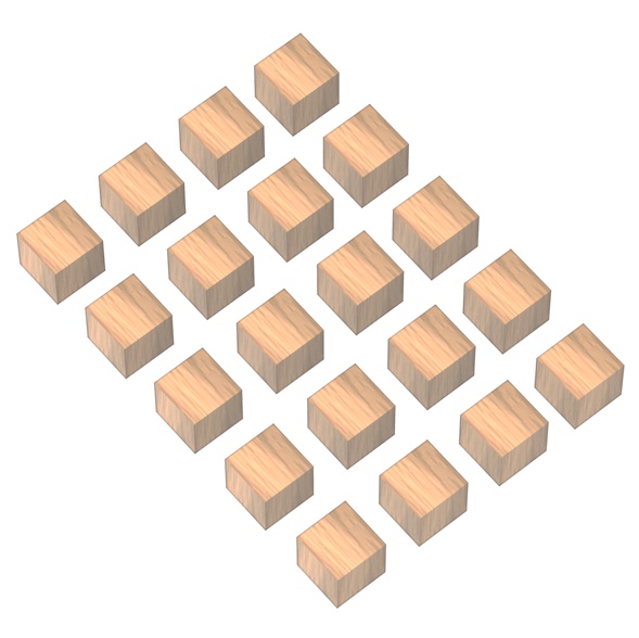 정사각 나무 도형 블록(20pcs)