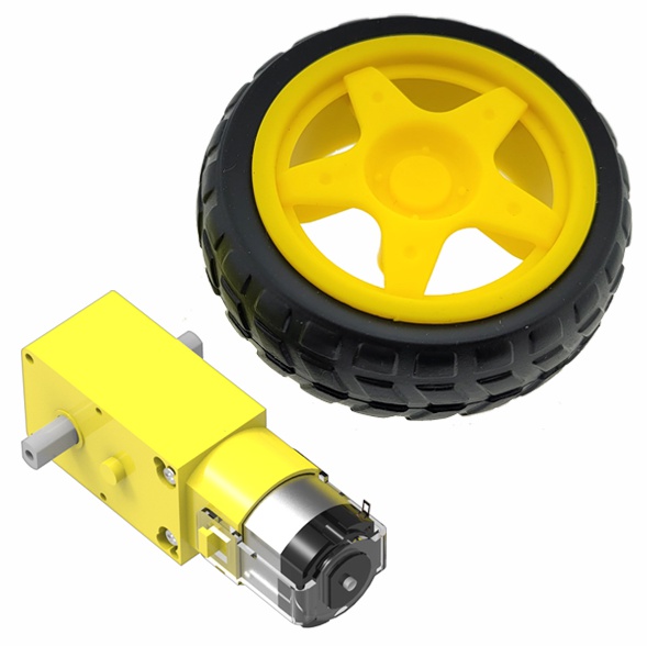 DC 모터 양축 기어 박스 바퀴(바퀴 1개/세트)