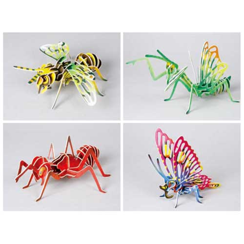 3D 입체퍼즐 곤충 4종 세트(무당벌레/메뚜기/꿀벌/나비)
